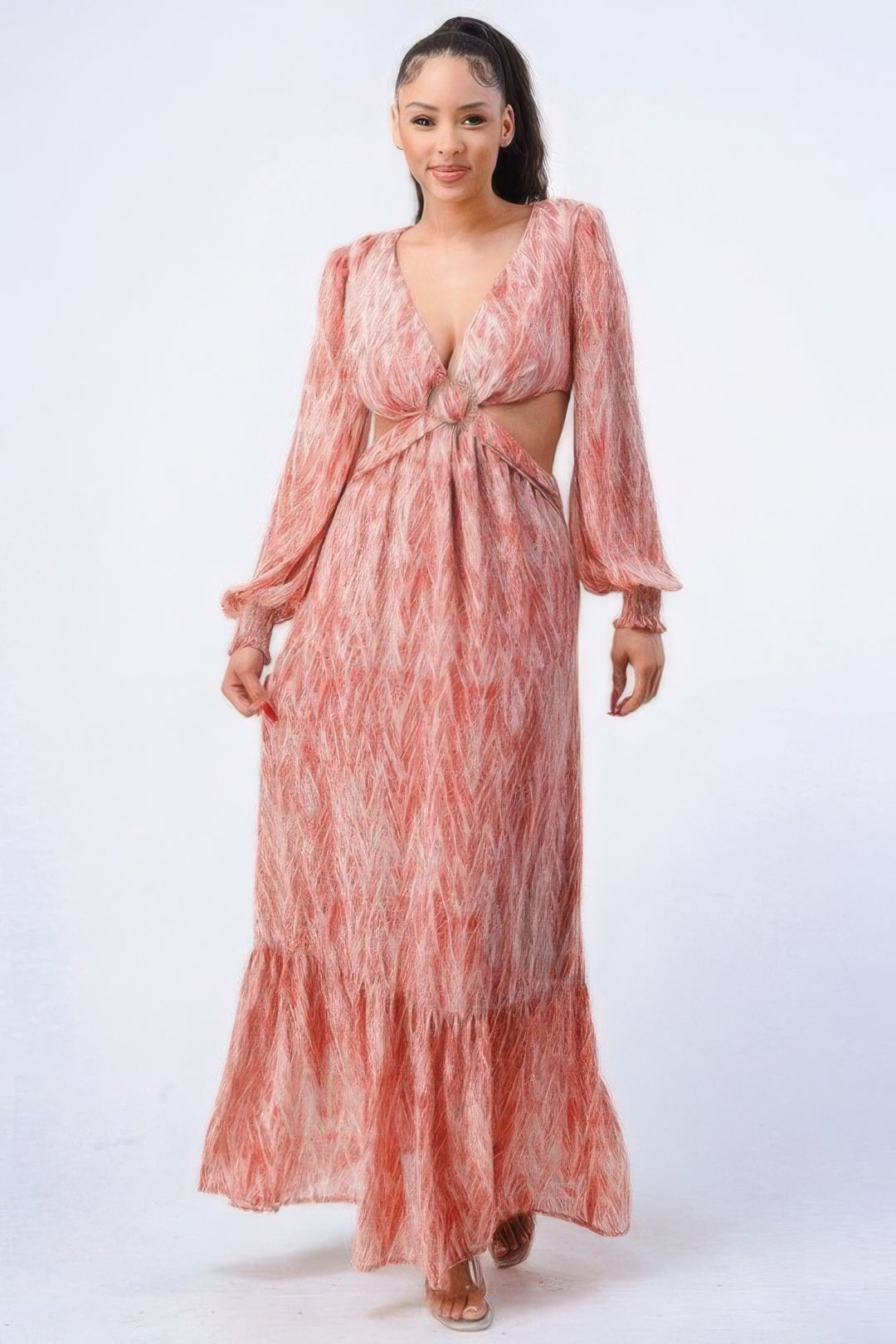 Ruffled Maxi Dress with Side Cutout from Seductive Collection