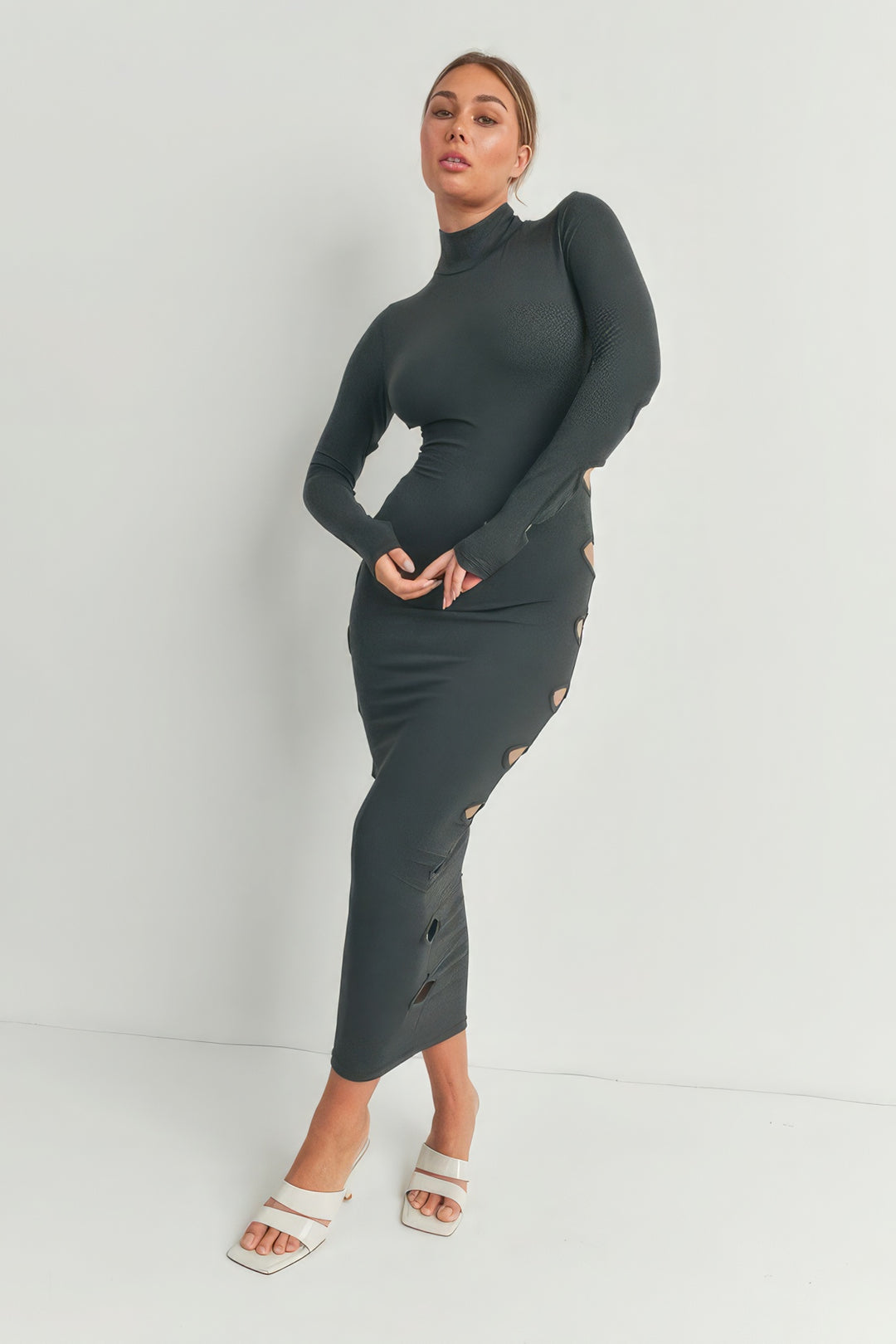 Charcoal Cutout Maxi Dress from Seductive Collection
