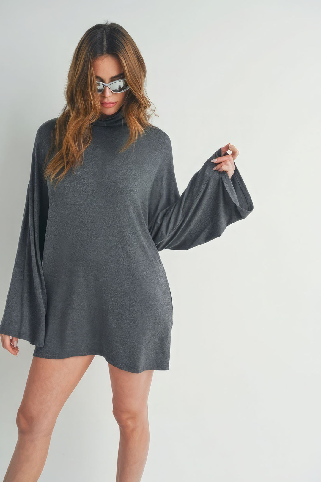 Knit Turtle Neck Bell Sleeve Dress from Seductive Collection