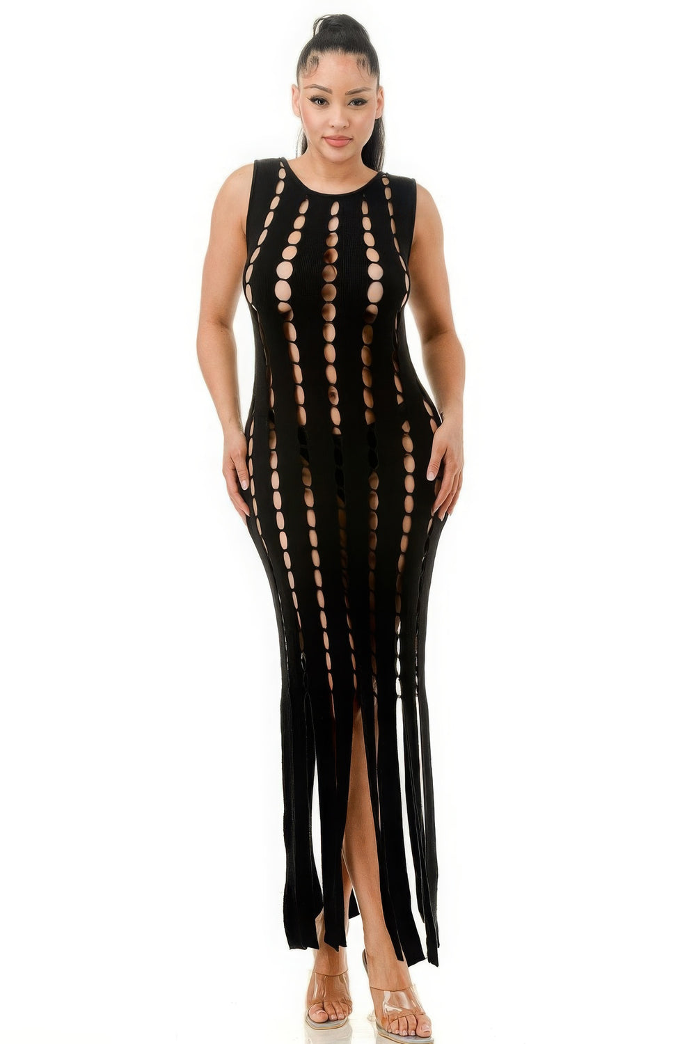 Cut Out Fringe Maxi Dress from Seductive Collection