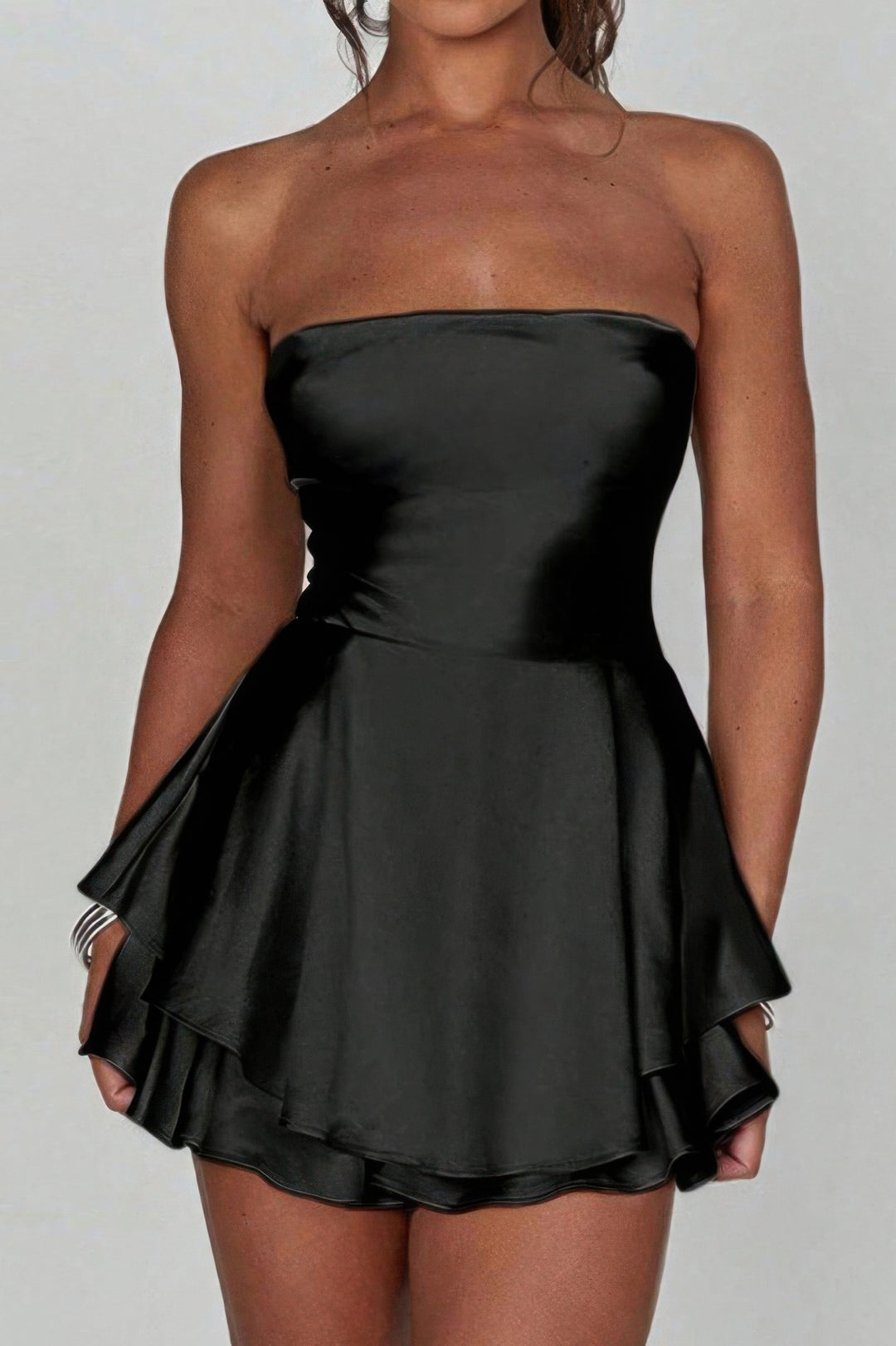 Backless Tube Mini Lace Up Dress - Uncategorized from Seductive Collection