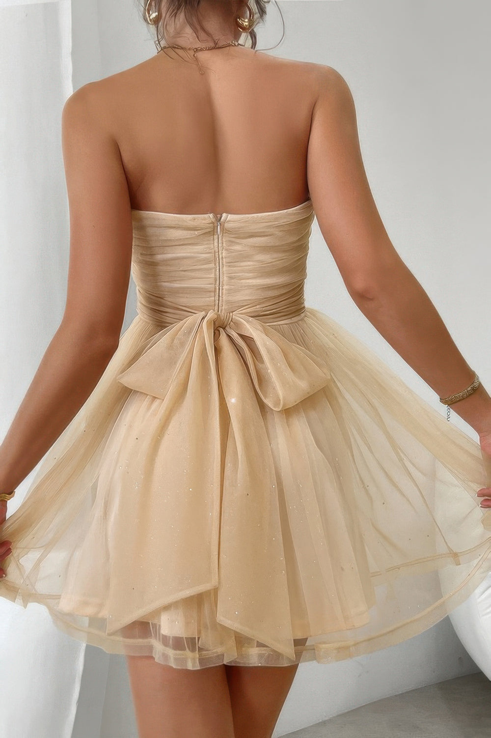 Ruched Ballerina Bow Tie Dress - from Seductive Collection