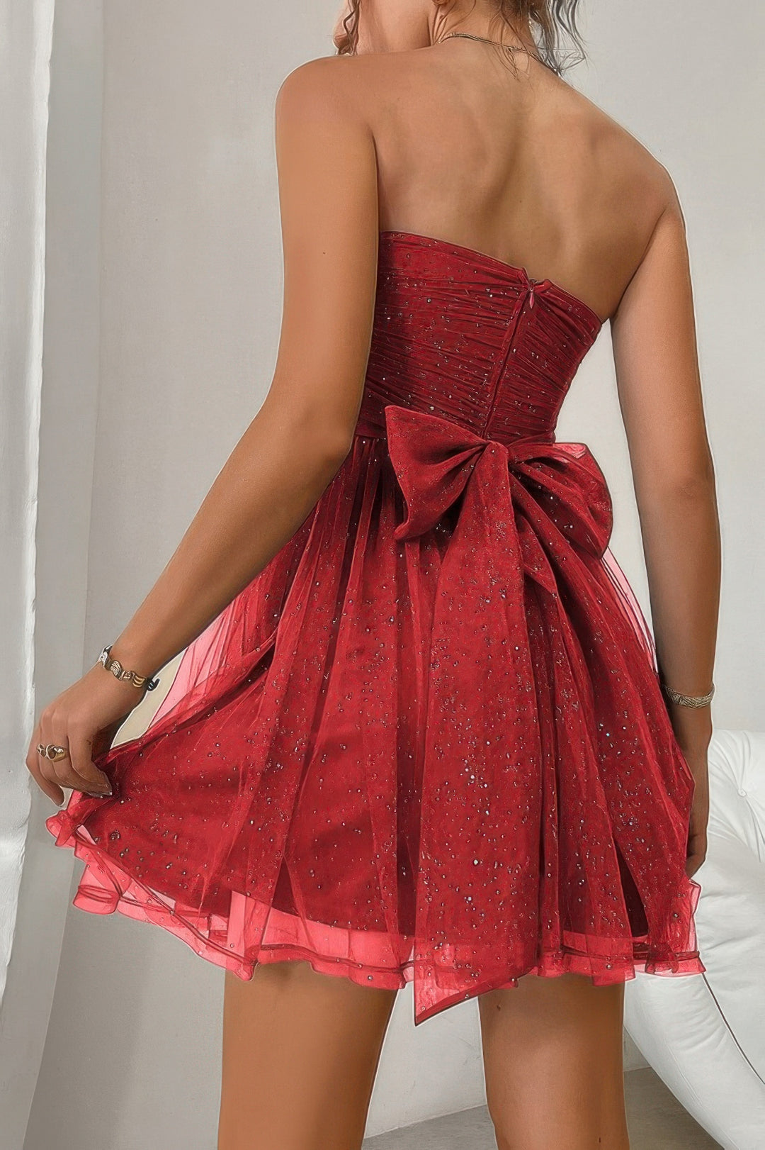 Ruched Ballerina Bow Tie Dress - from Seductive Collection